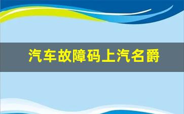 汽车故障码上汽名爵 P0343,p0343故障码怎么解决